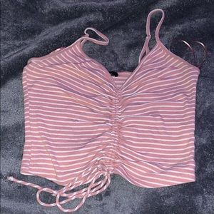Cute pink and white crop shirt